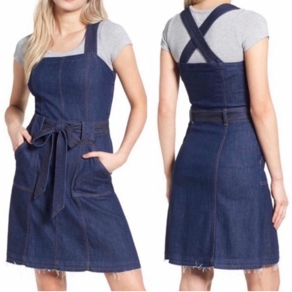 7 For All Mankind Belted Denim Dress - Picture 1 of 4